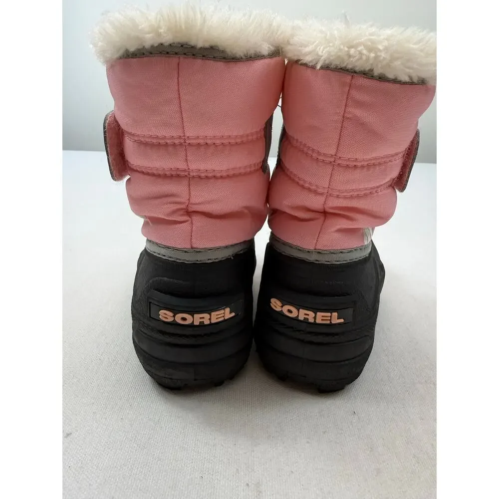 Sorel Pink Girls Toddler Winter Snow Boots‎ Waterproof Faux Fur Size 7